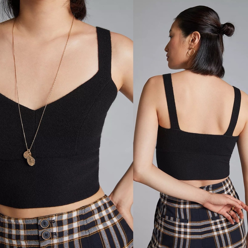 ANTHROPOLOGIE Maeve Cashmere Cropped Tank‎ Sz XS